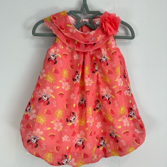 Disney Baby Minnie Mouse Strawberry Watermelon Pink Romper Summer 0-3M Girl - Picture 1 of 7